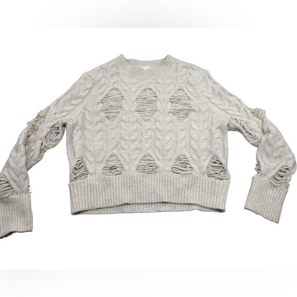 Saint Geraldine Baker Crew Oatmeal Peekaboo Sweater - Picture 3 of 7